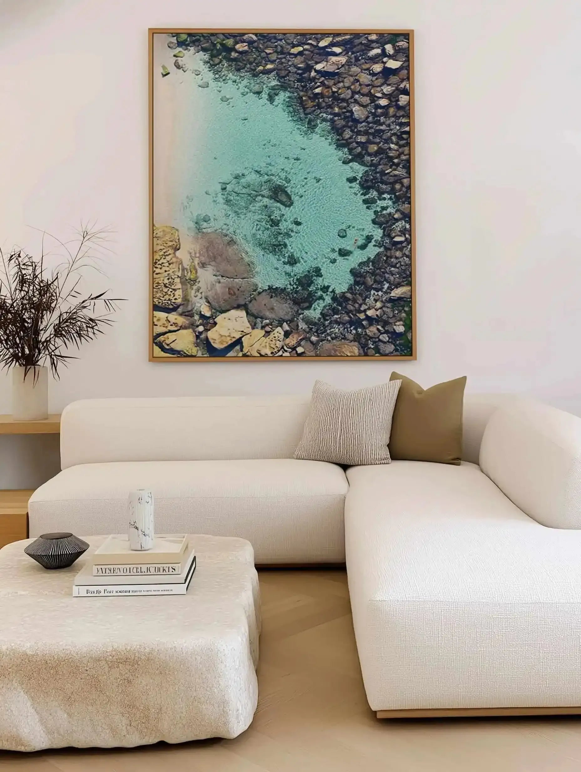 Bronte Beach Pool | Aerial Photo Framed Canvas Art Print from Olive et Oriel where you can shop wallpaper and artworks online