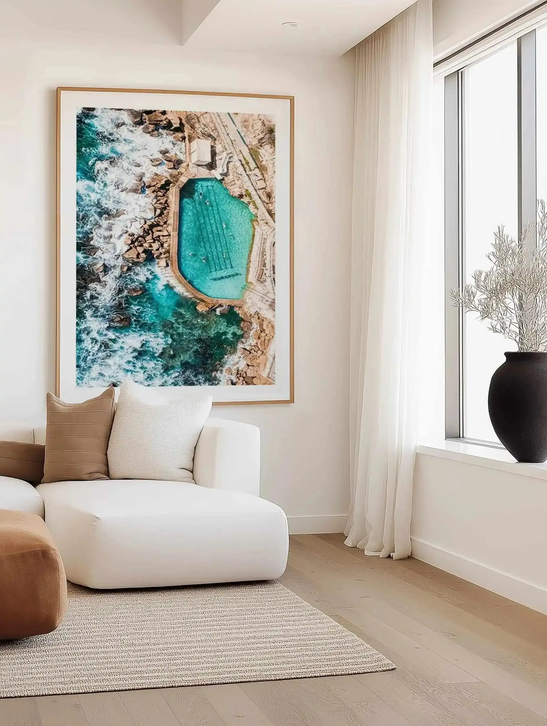 Bronte Pool From the Skies | Aerial Photo Wall Art Print from Olive et Oriel where you can shop wallpaper and artworks online