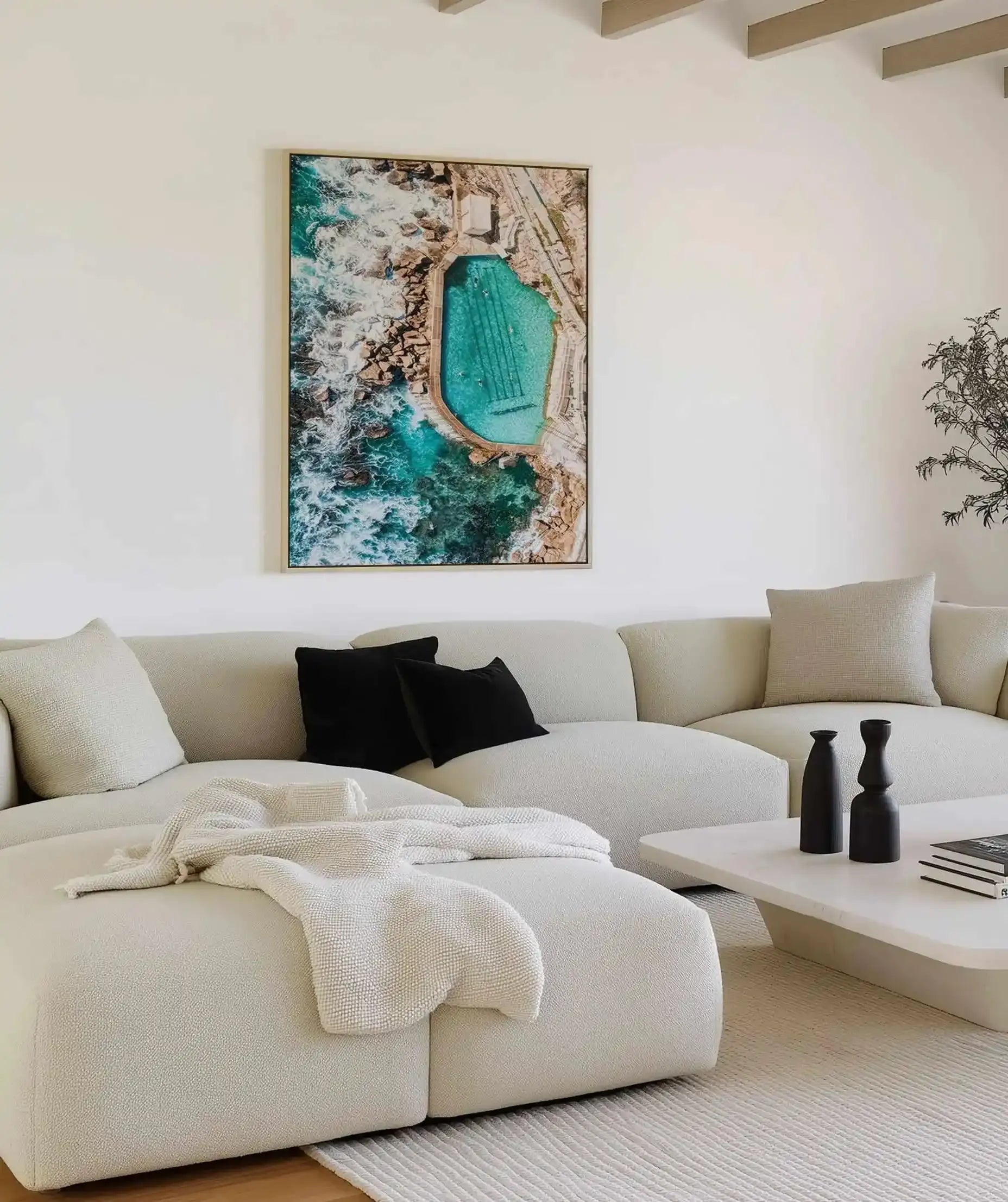 Bronte Pool From the Skies | Aerial Photo Wall Framed Canvas Art Print from Olive et Oriel where you can shop wallpaper and artworks online