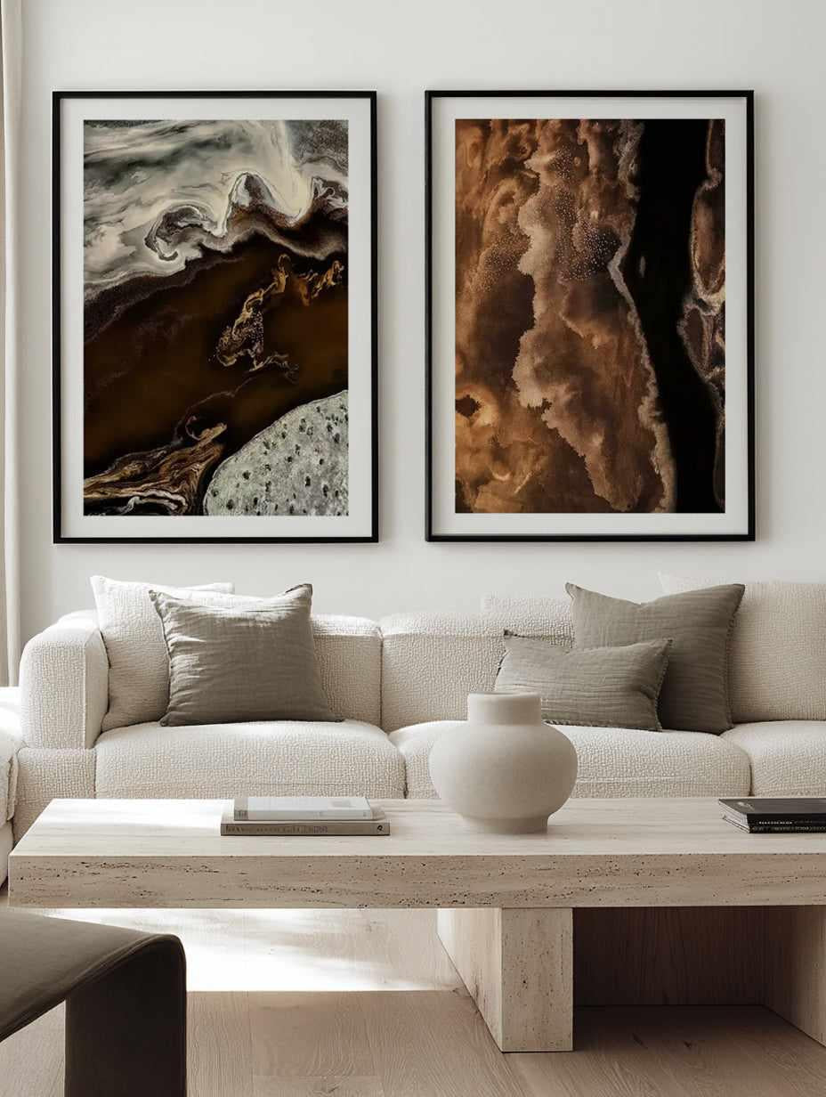 Bronzed Earth I & II by Philip Chang Art Print Set of 2 | Matching Wall Art