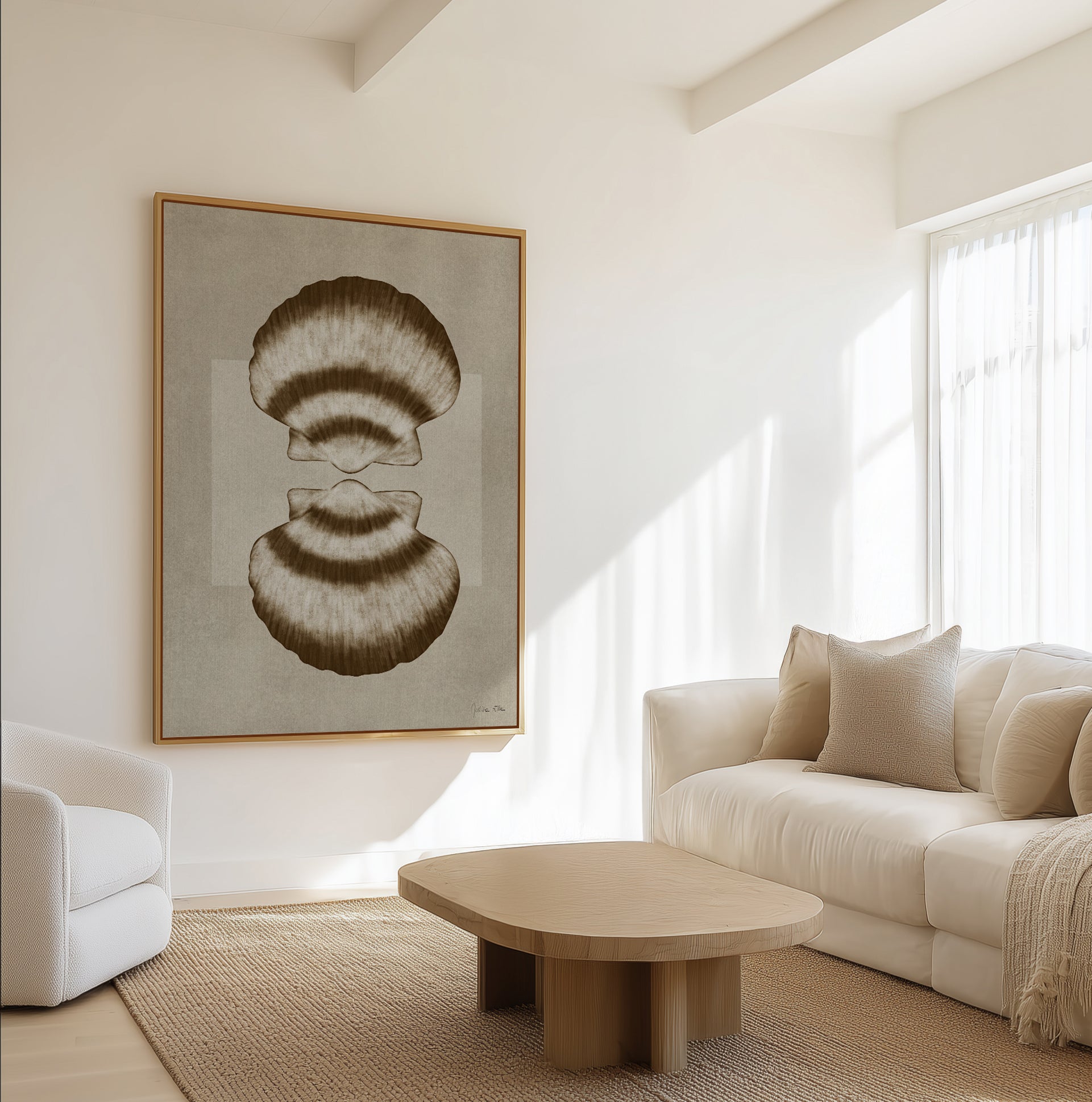 Brown Shells 01 by Julita Elbe | Framed Canvas Art Print