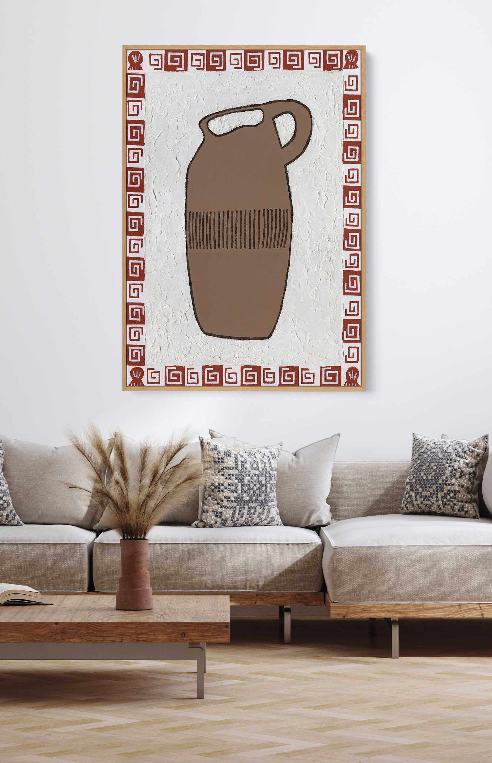 Brown Vase by Britney Turner | Framed Canvas Art Print