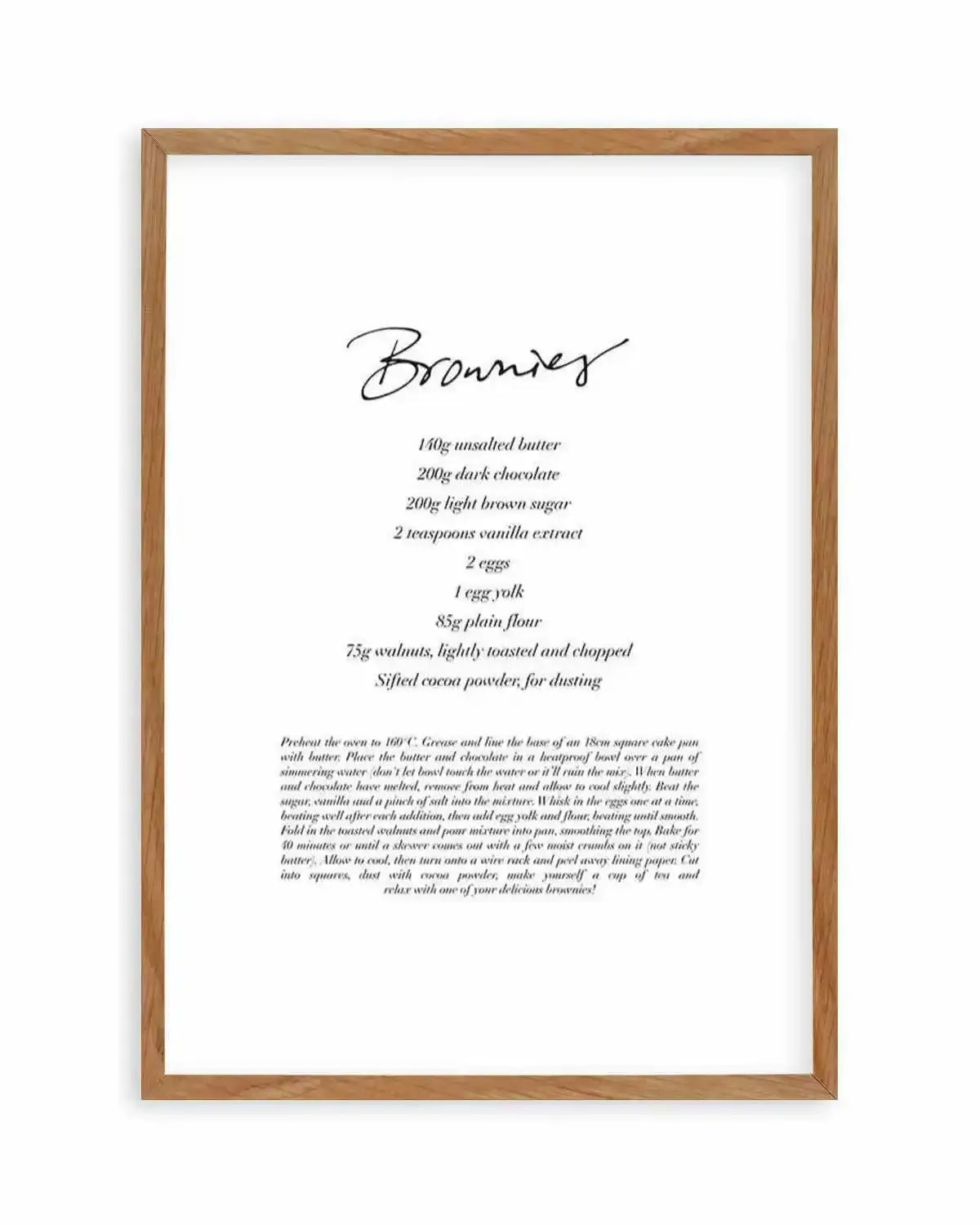 Brownie Recipe Art Print from Olive et Oriel where you can shop wallpaper and artworks online
