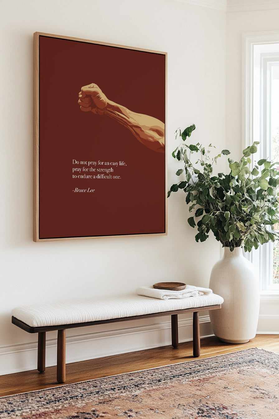Bruce Lee Quote | Framed Canvas Art Print from Olive et Oriel where you can shop wallpaper and artworks online