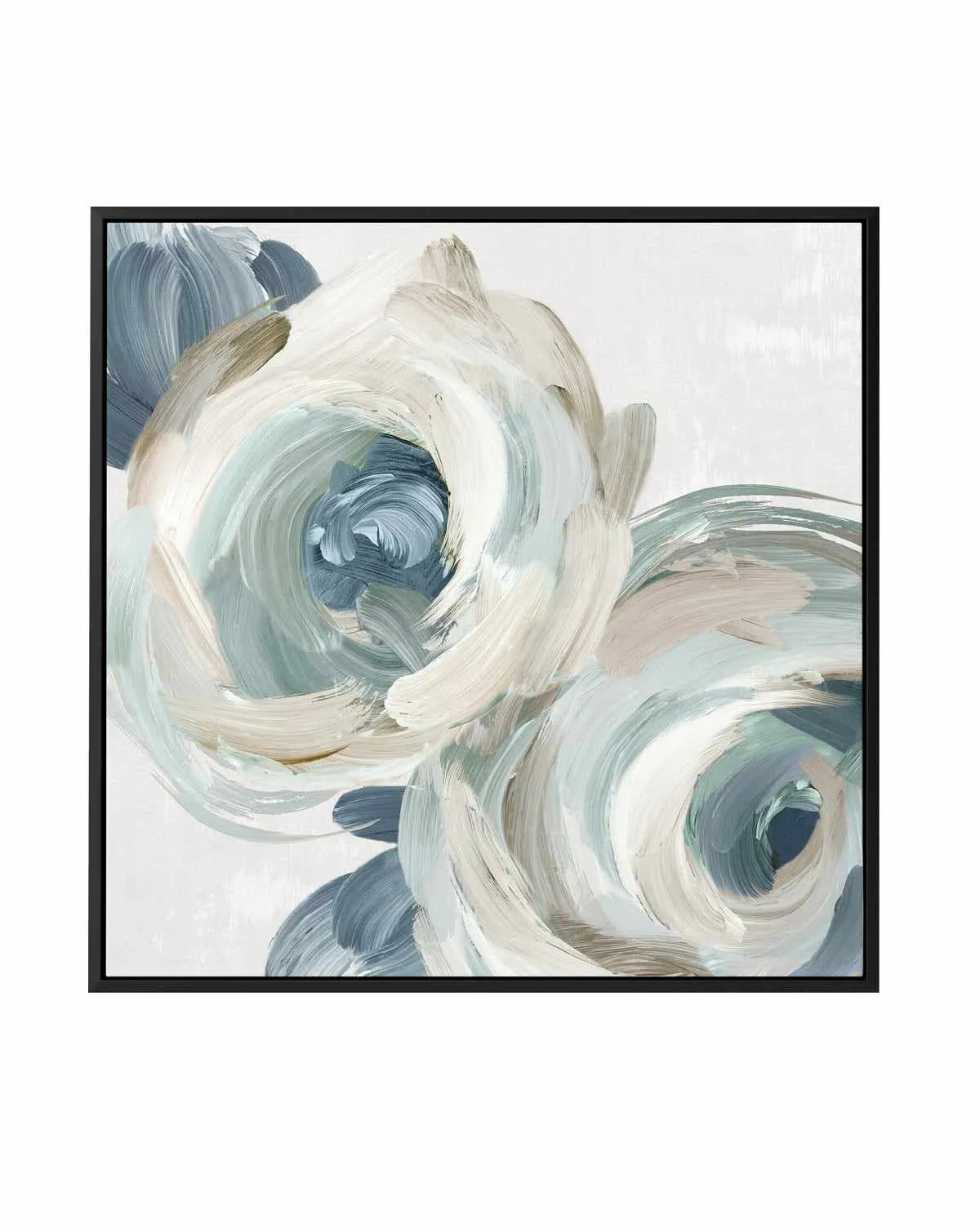 Brush Strokes Blue Flowers | Framed Canvas Art Print from Olive et Oriel where you can shop wallpaper and artworks online