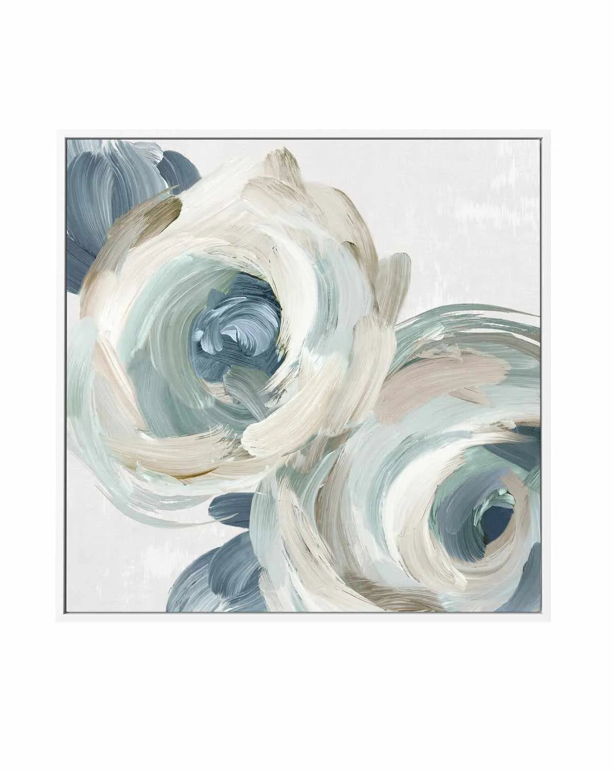 Brush Strokes Blue Flowers | Framed Canvas Art Print from Olive et Oriel where you can shop wallpaper and artworks online