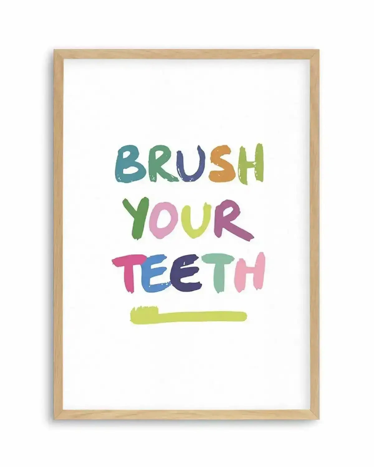 Brush Your Teeth Art Print from Olive et Oriel where you can shop wallpaper and artworks online
