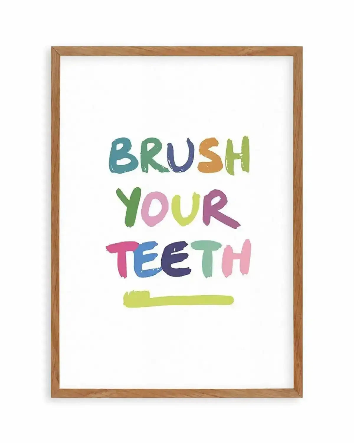Brush Your Teeth Art Print from Olive et Oriel where you can shop wallpaper and artworks online