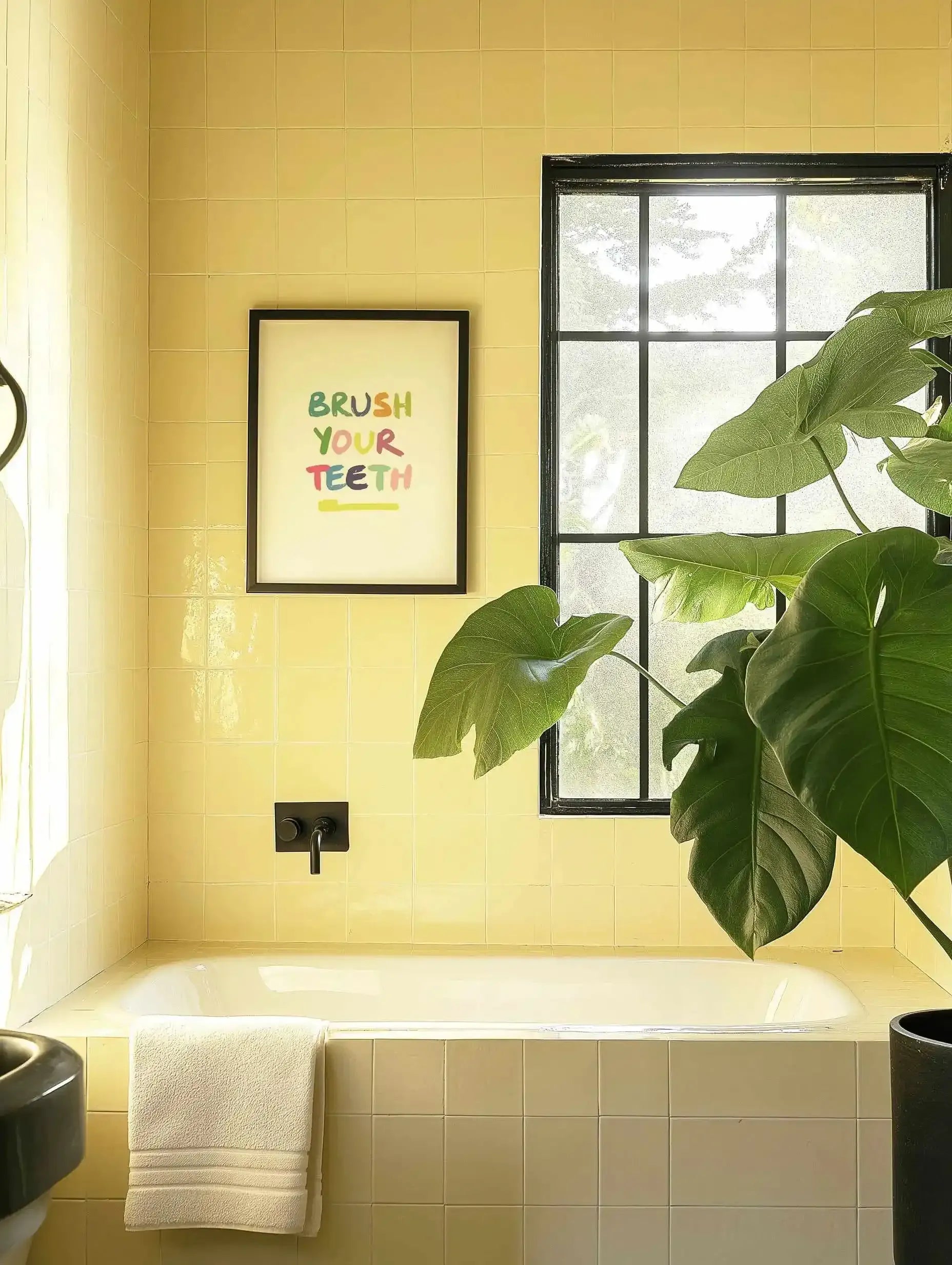 Brush Your Teeth Art Print from Olive et Oriel where you can shop wallpaper and artworks online