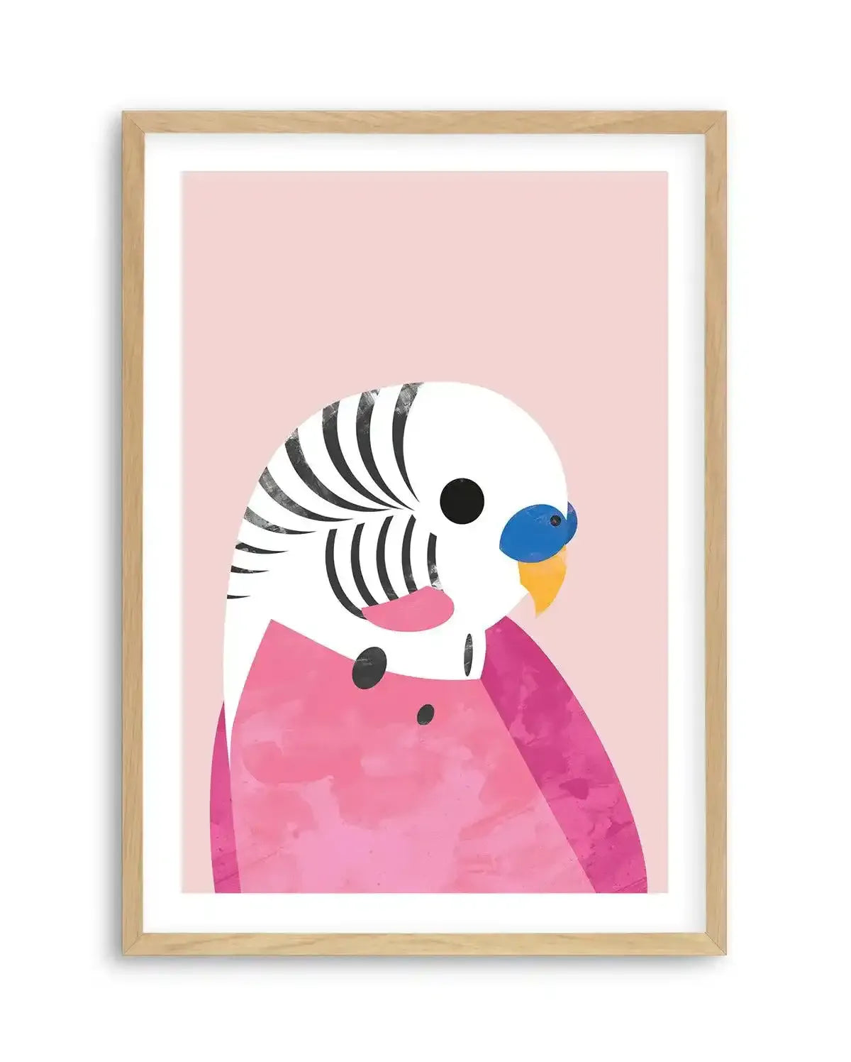 Budgie by Dan Hobday Art Print-PRINT-Olive et Oriel-Dan Hobday-A5 | 5.8" x 8.3" | 14.8 x 21cm-Oak-With White Border-Buy-Australian-Art-Prints-Online-with-Olive-et-Oriel-Your-Artwork-Specialists-Austrailia-Decorate-With-Coastal-Photo-Wall-Art-Prints-From-Our-Beach-House-Artwork-Collection-Fine-Poster-and-Framed-Artwork