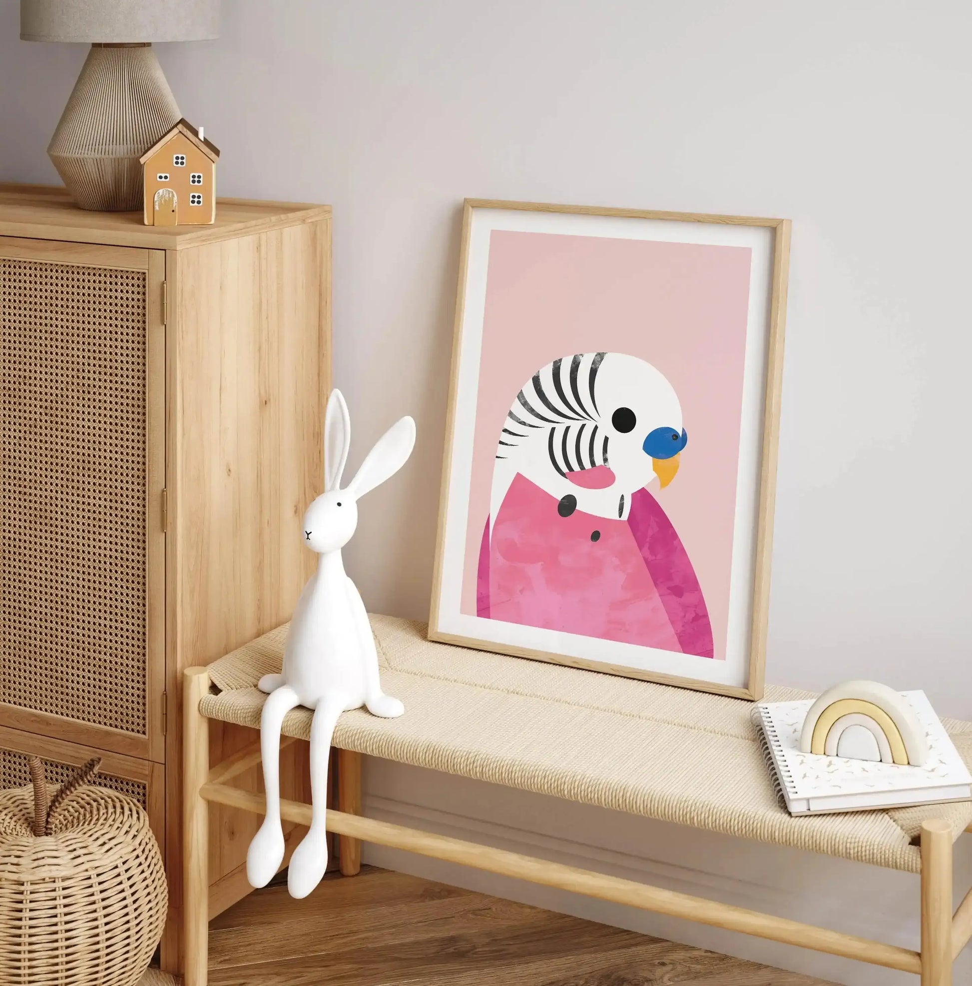 Budgie by Dan Hobday Art Print-PRINT-Olive et Oriel-Dan Hobday-Buy-Australian-Art-Prints-Online-with-Olive-et-Oriel-Your-Artwork-Specialists-Austrailia-Decorate-With-Coastal-Photo-Wall-Art-Prints-From-Our-Beach-House-Artwork-Collection-Fine-Poster-and-Framed-Artwork