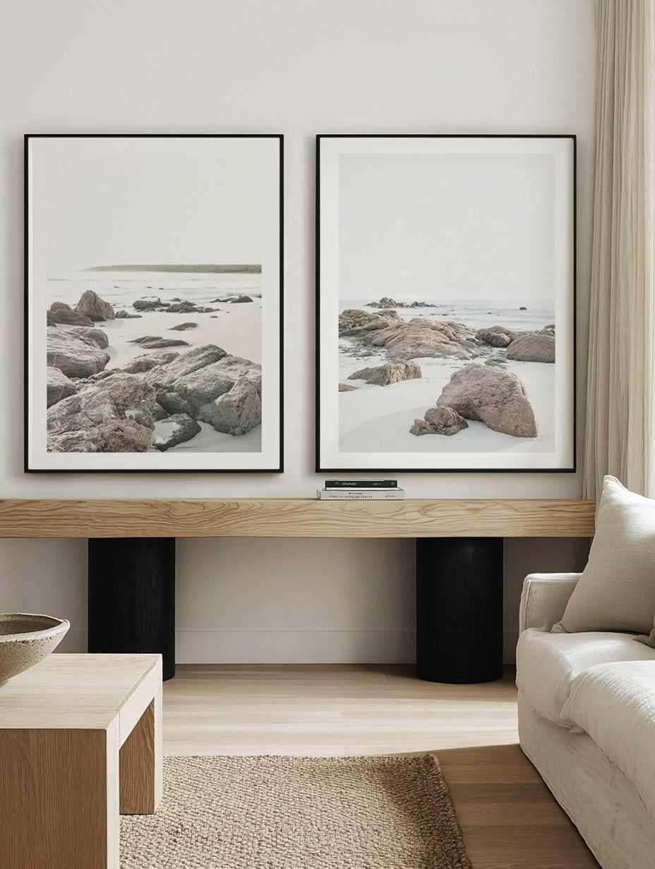 Bunker Bay Rocks I & II Art Print Set of 2 | Matching Wall Art