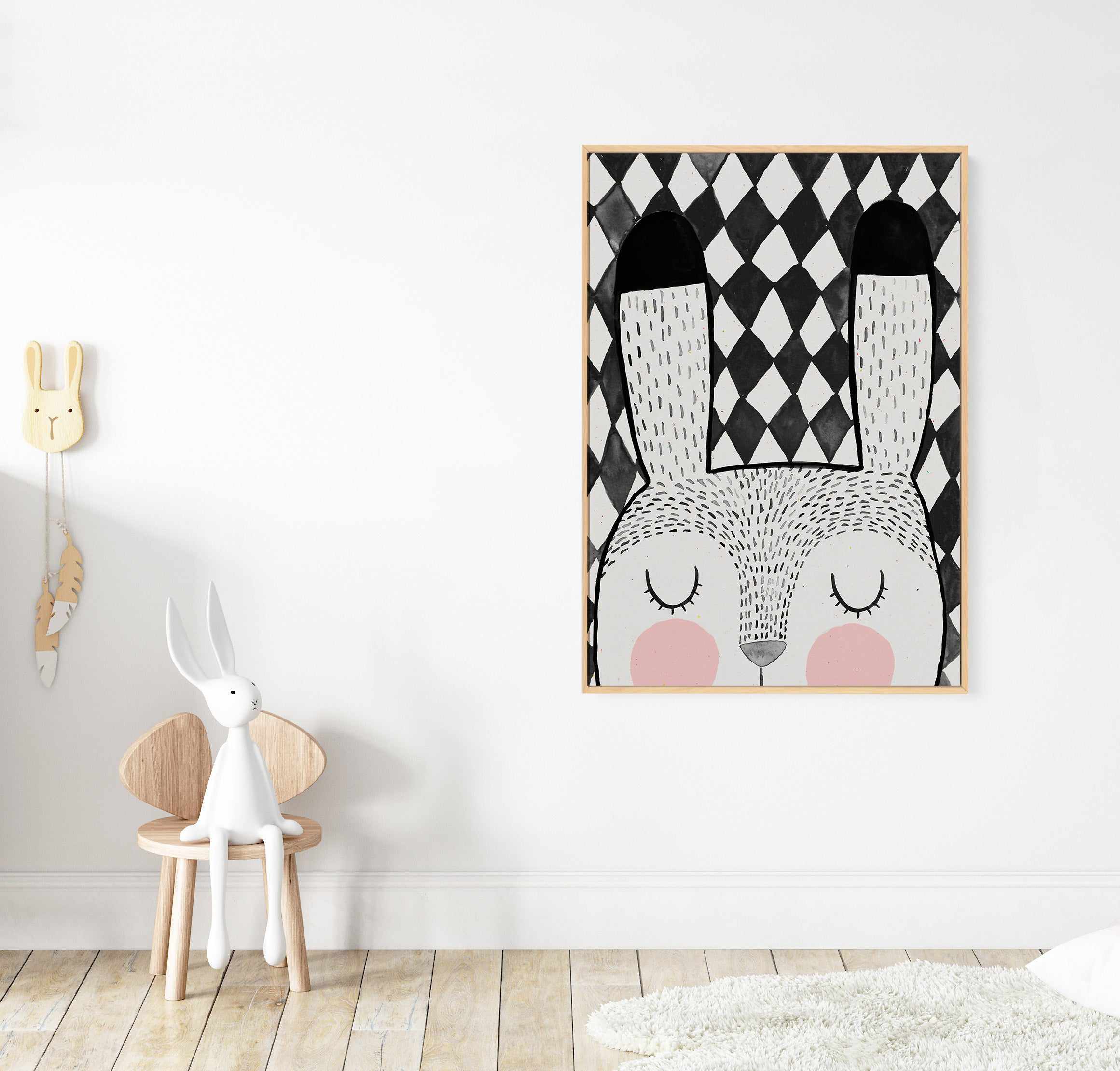 Bunny By Treechild | Framed Canvas Art Print