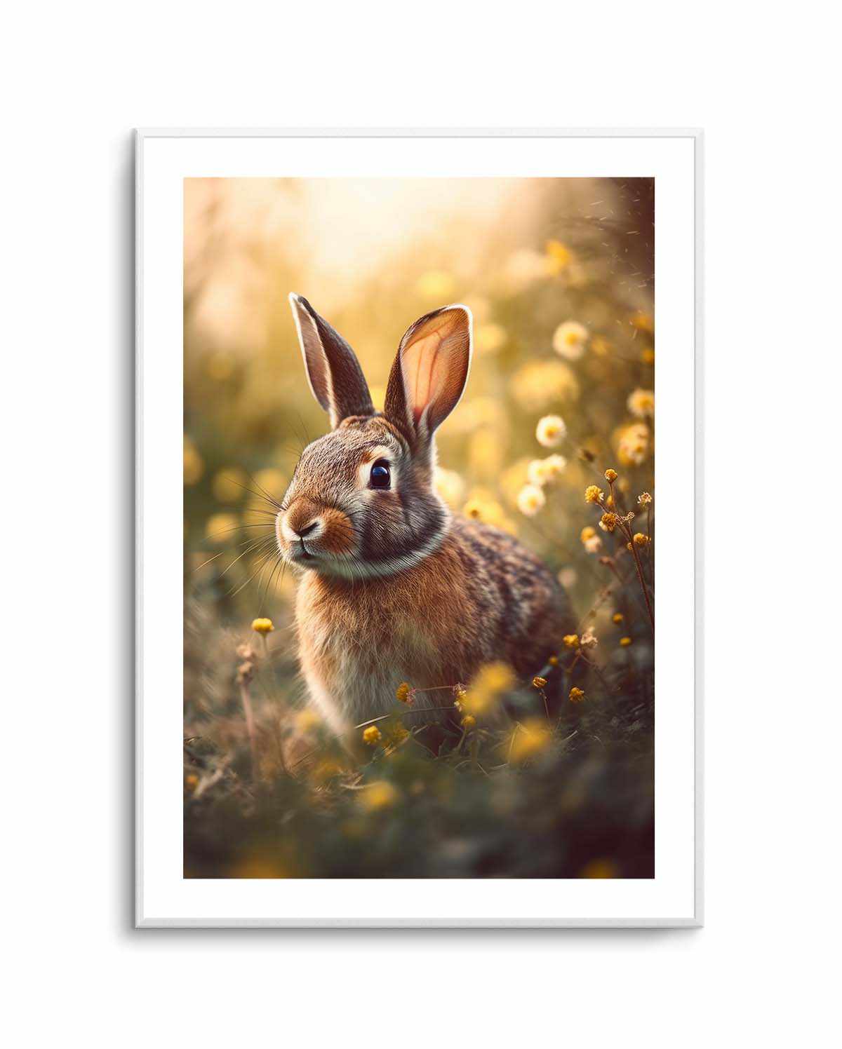 Bunny in Flower Field by Treechild | Art Print