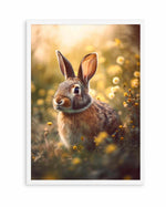 Bunny in Flower Field by Treechild | Art Print