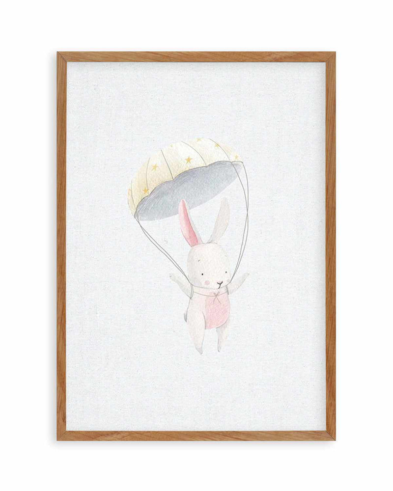 Bunny on Linen Art Print
