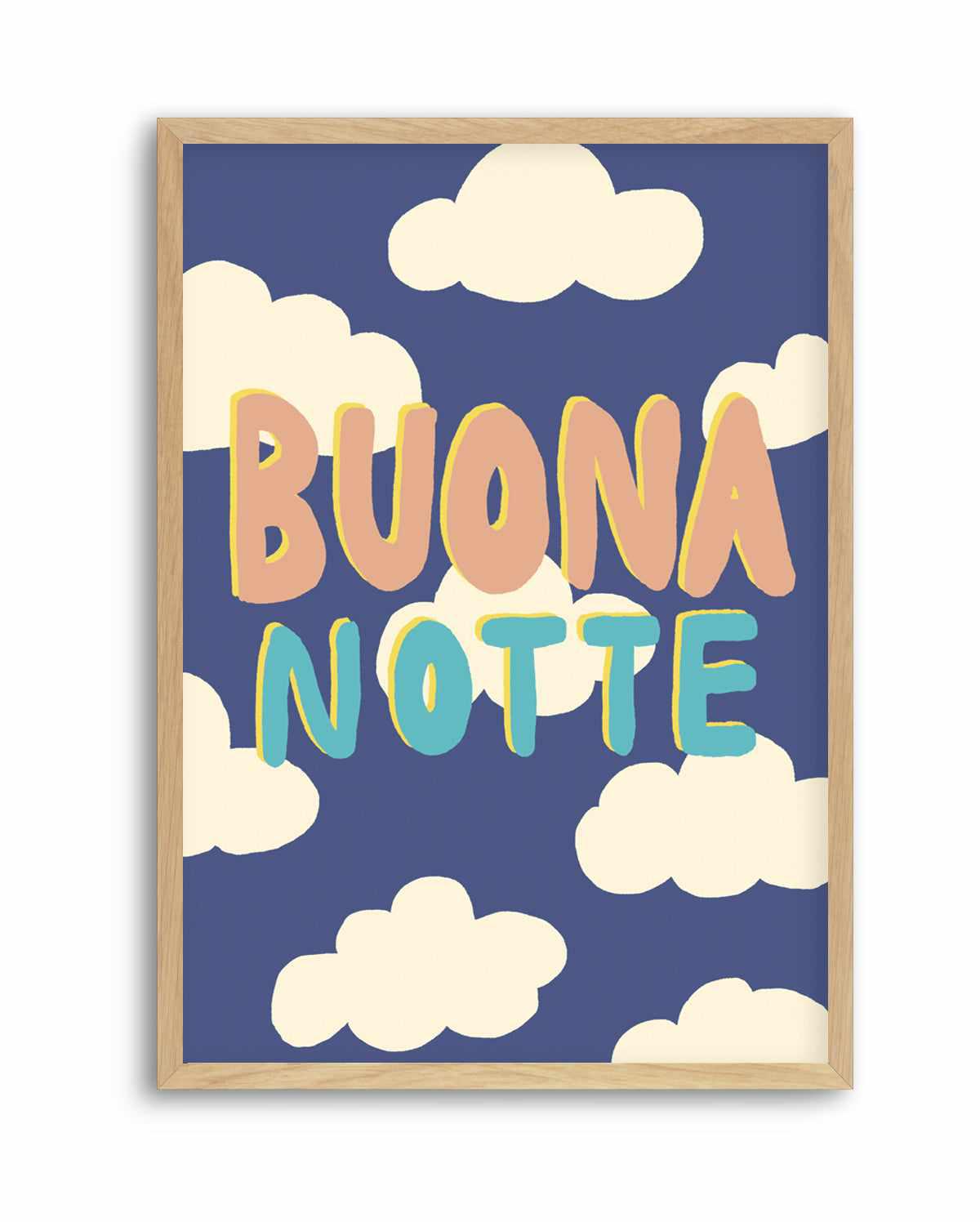 Typographic Wall Art Print | Buona Notte Italian Night – Olive et