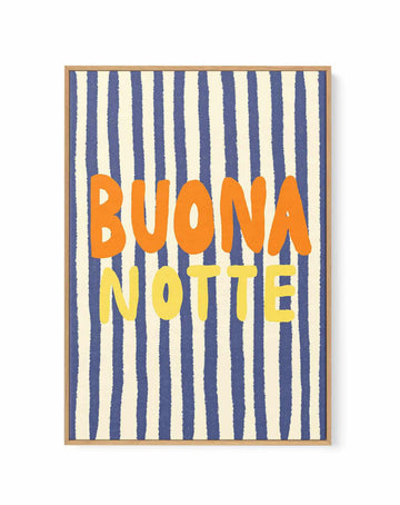 Buona Notte Striped | Framed Canvas Art Print from Olive et Oriel where you can shop wallpaper and artworks online