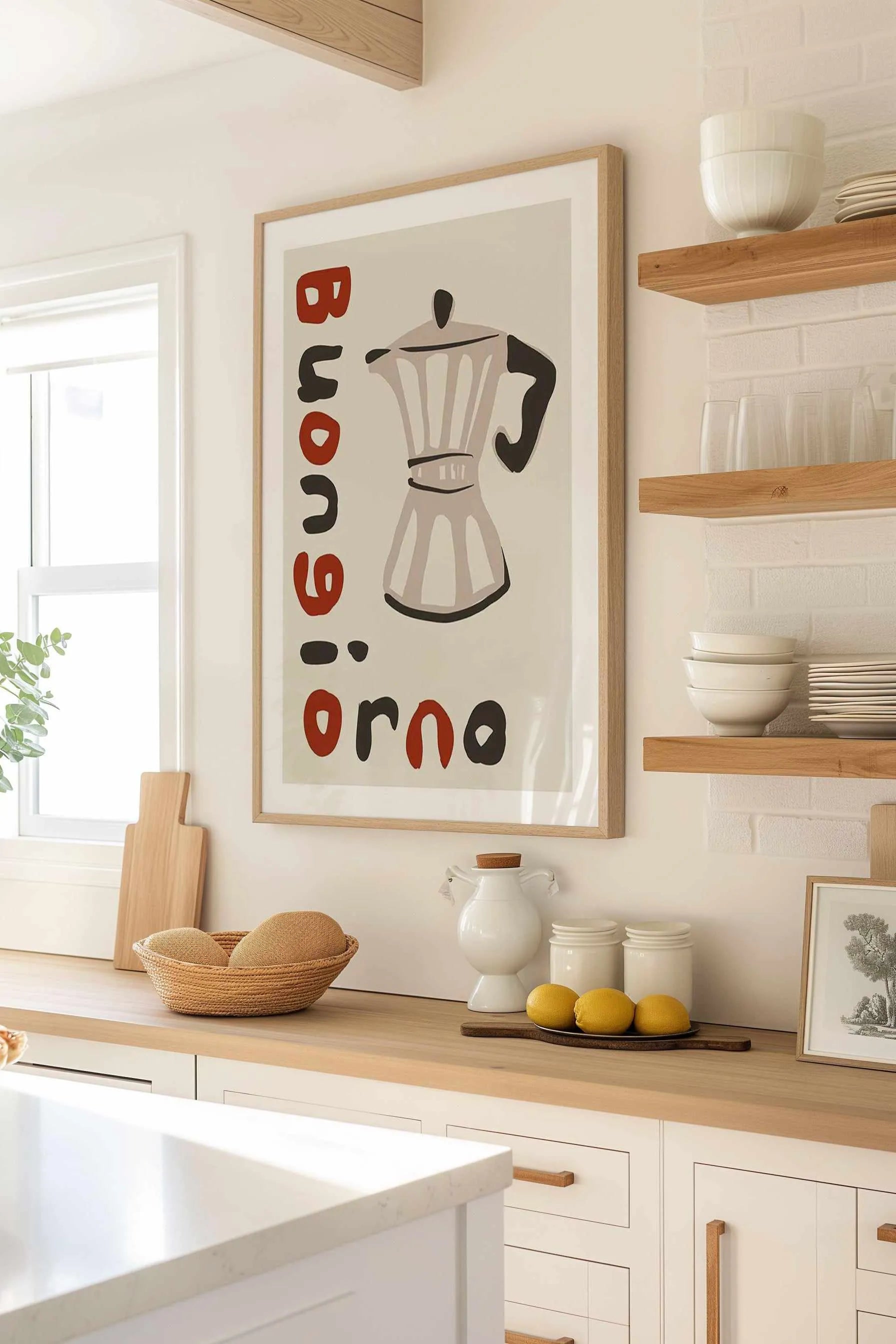 Buongiorno Caffe I Art Print from Olive et Oriel where you can shop wallpaper and artworks online