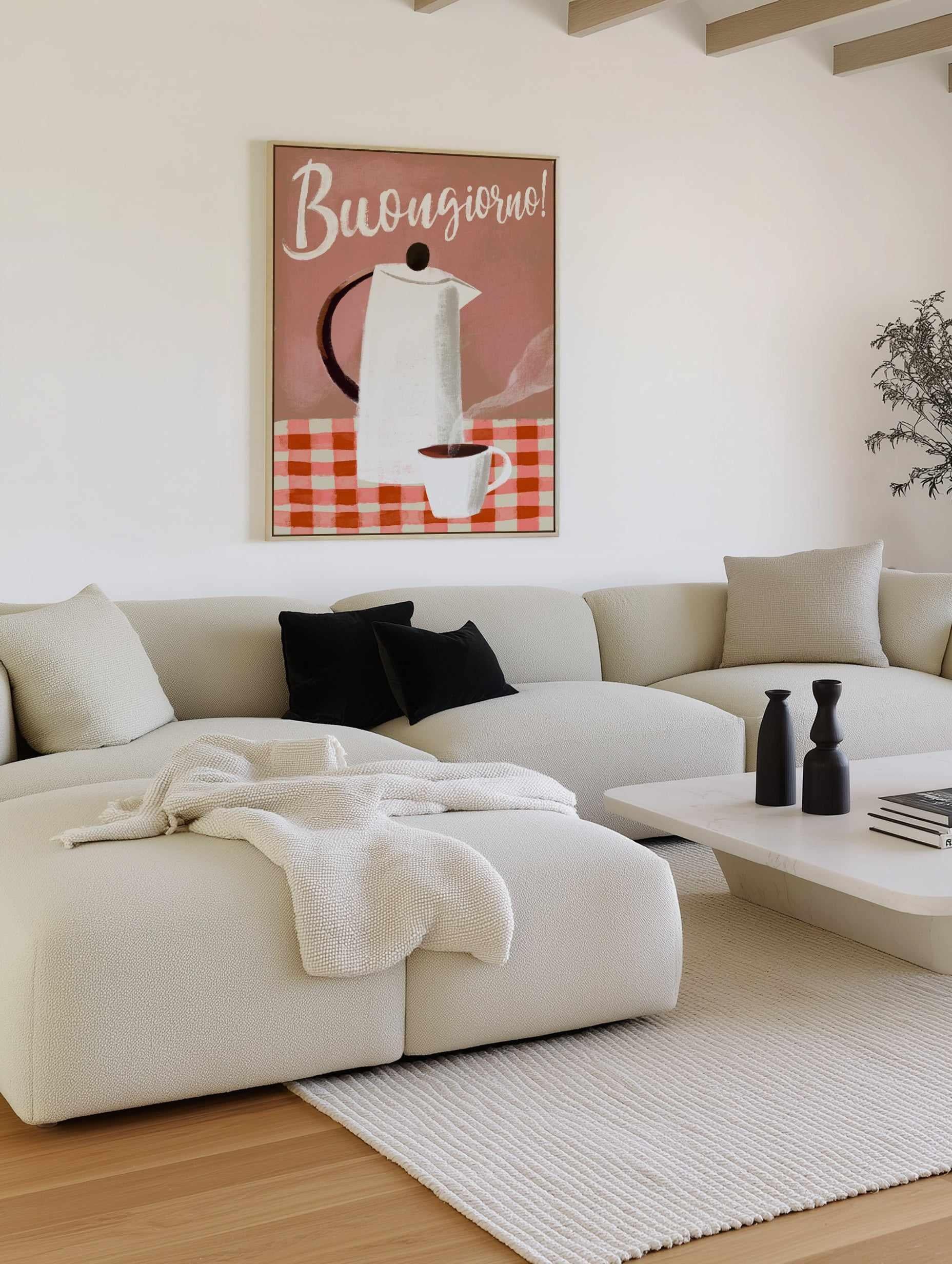 Buongiorno Coffee by Marco Marella | Framed Canvas Art Print from Olive et Oriel where you can shop wallpaper and artworks online
