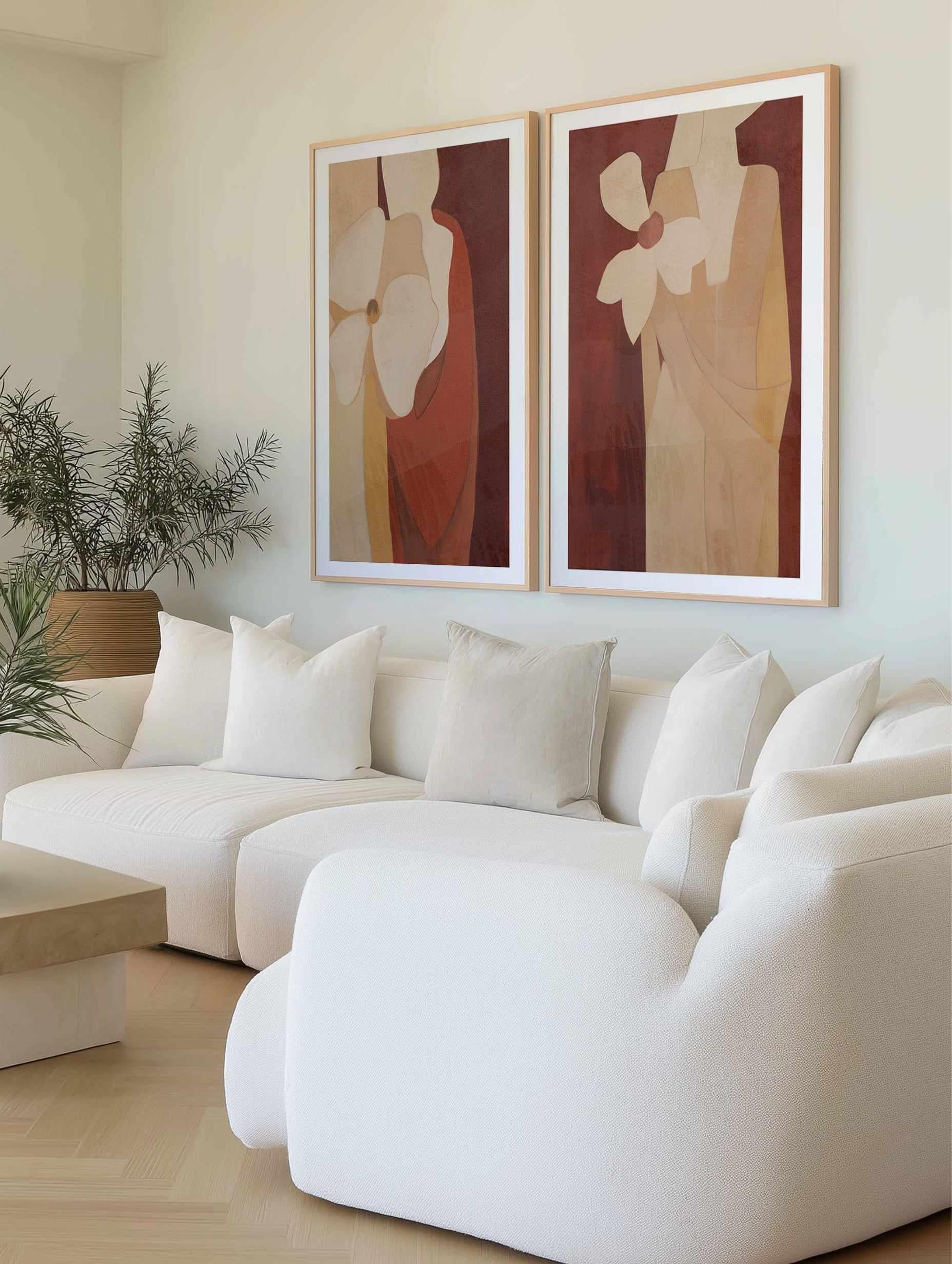 Burgundy Forms I | Art Print from Olive et Oriel where you can shop wallpaper and artworks online