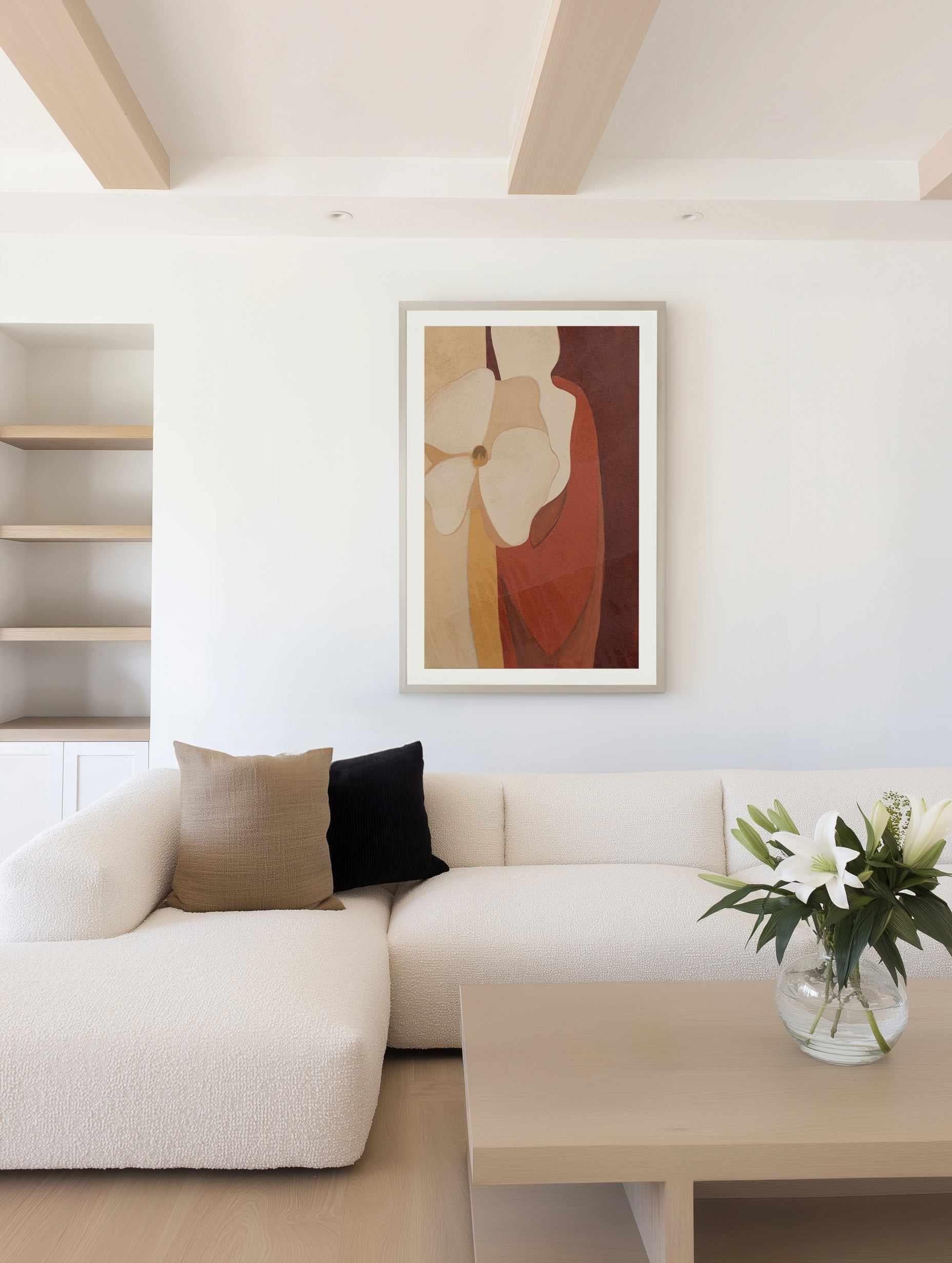 Burgundy Forms II | Art Print from Olive et Oriel where you can shop wallpaper and artworks online