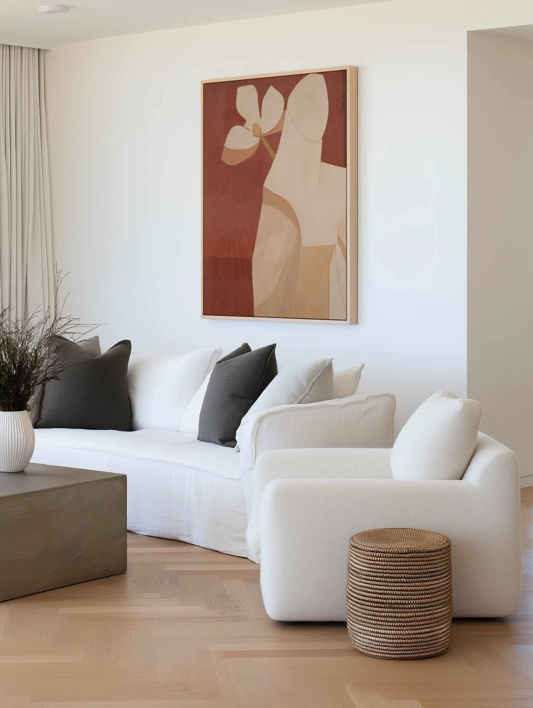 Burgundy Forms III | Framed Canvas Art Print from Olive et Oriel where you can shop wallpaper and artworks online