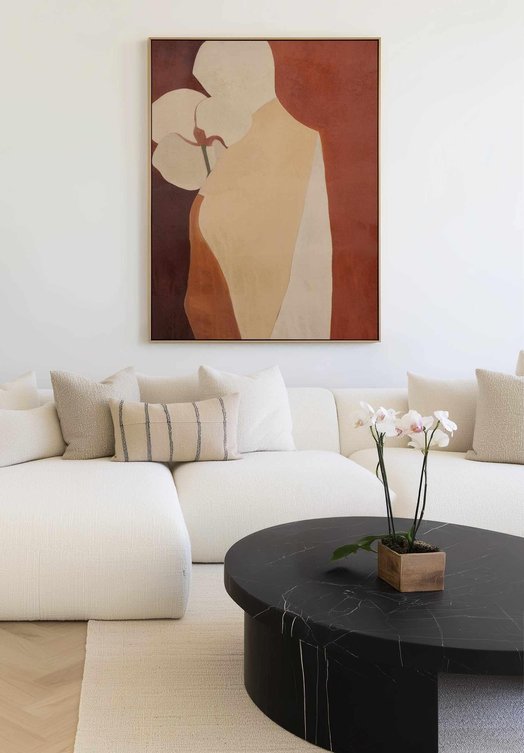 Burgundy Forms IV | Framed Canvas Art Print from Olive et Oriel where you can shop wallpaper and artworks online