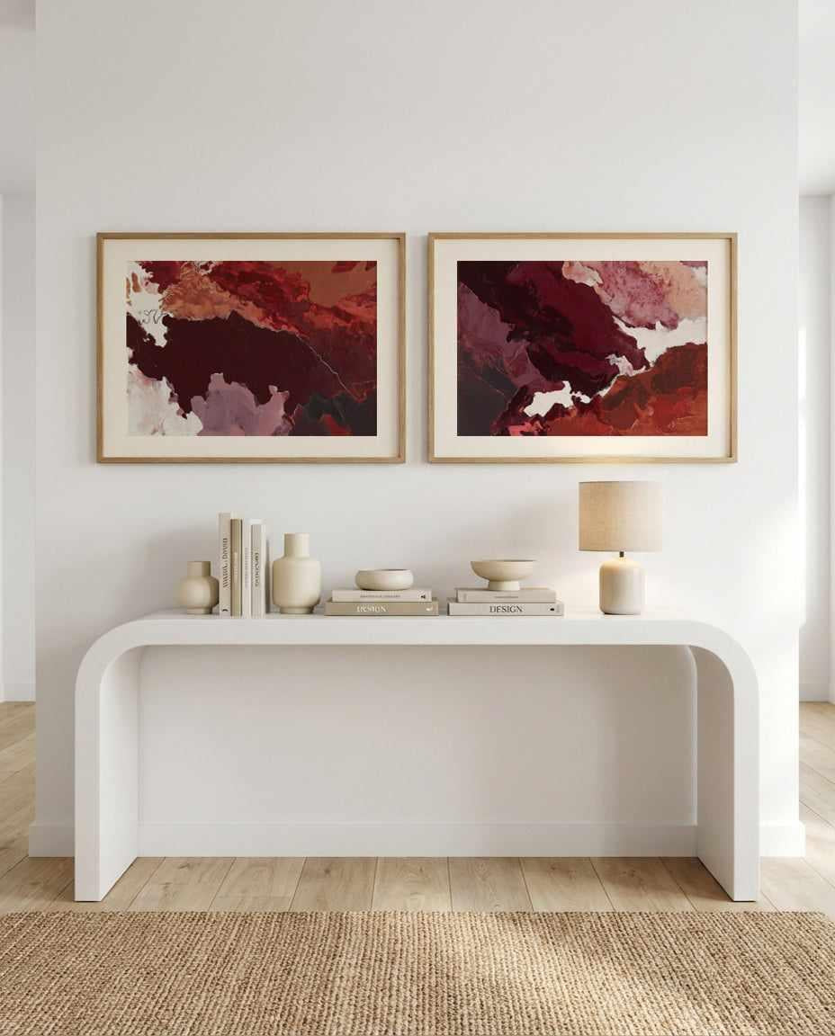 Burgundy Horizon I | Art Print from Olive et Oriel where you can shop wallpaper and artworks online