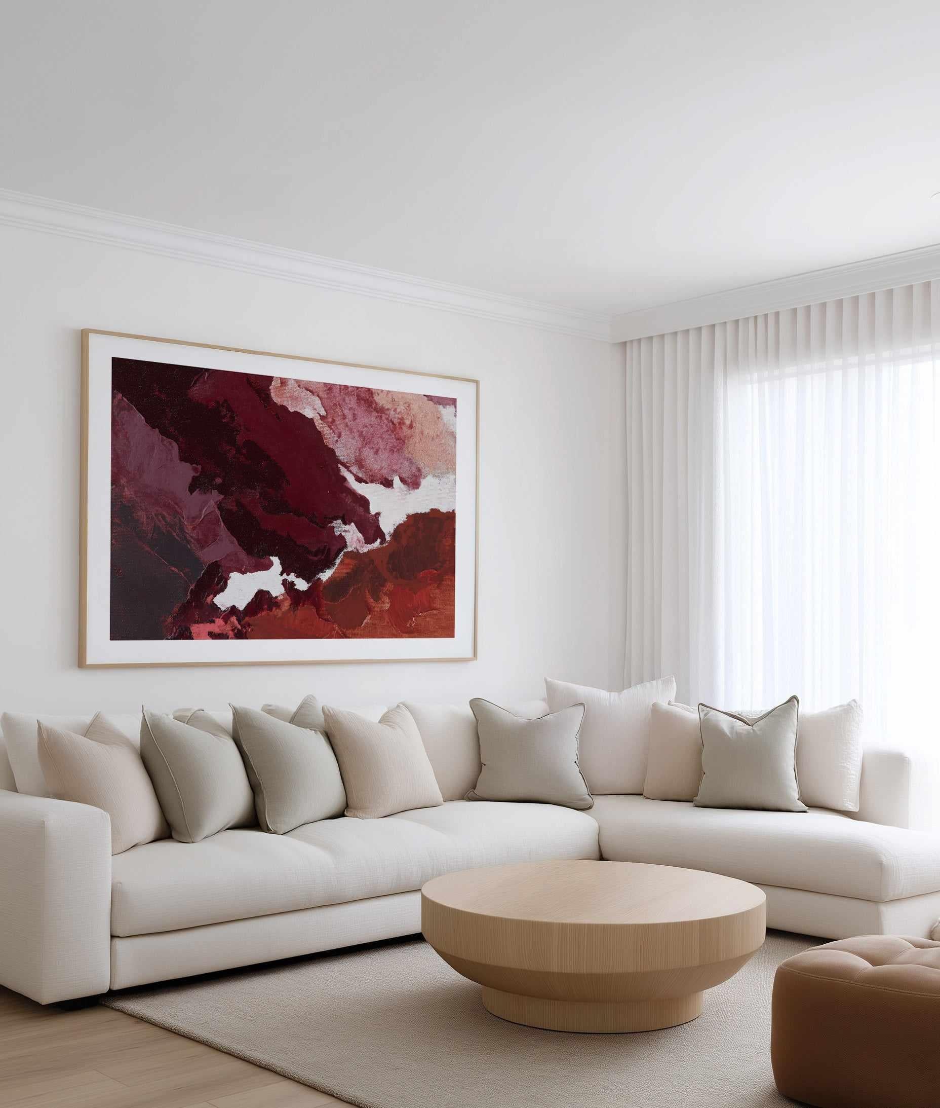Burgundy Horizon II | Art Print from Olive et Oriel where you can shop wallpaper and artworks online
