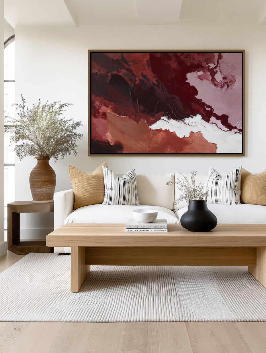 Burgundy Horizon III | Framed Canvas Art Print from Olive et Oriel where you can shop wallpaper and artworks online