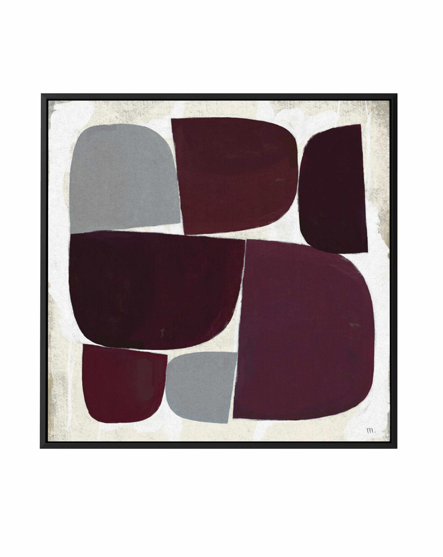 Burgundy Pebbles Copia by Marco Marella | Framed Canvas Art Print from Olive et Oriel where you can shop wallpaper and artworks online