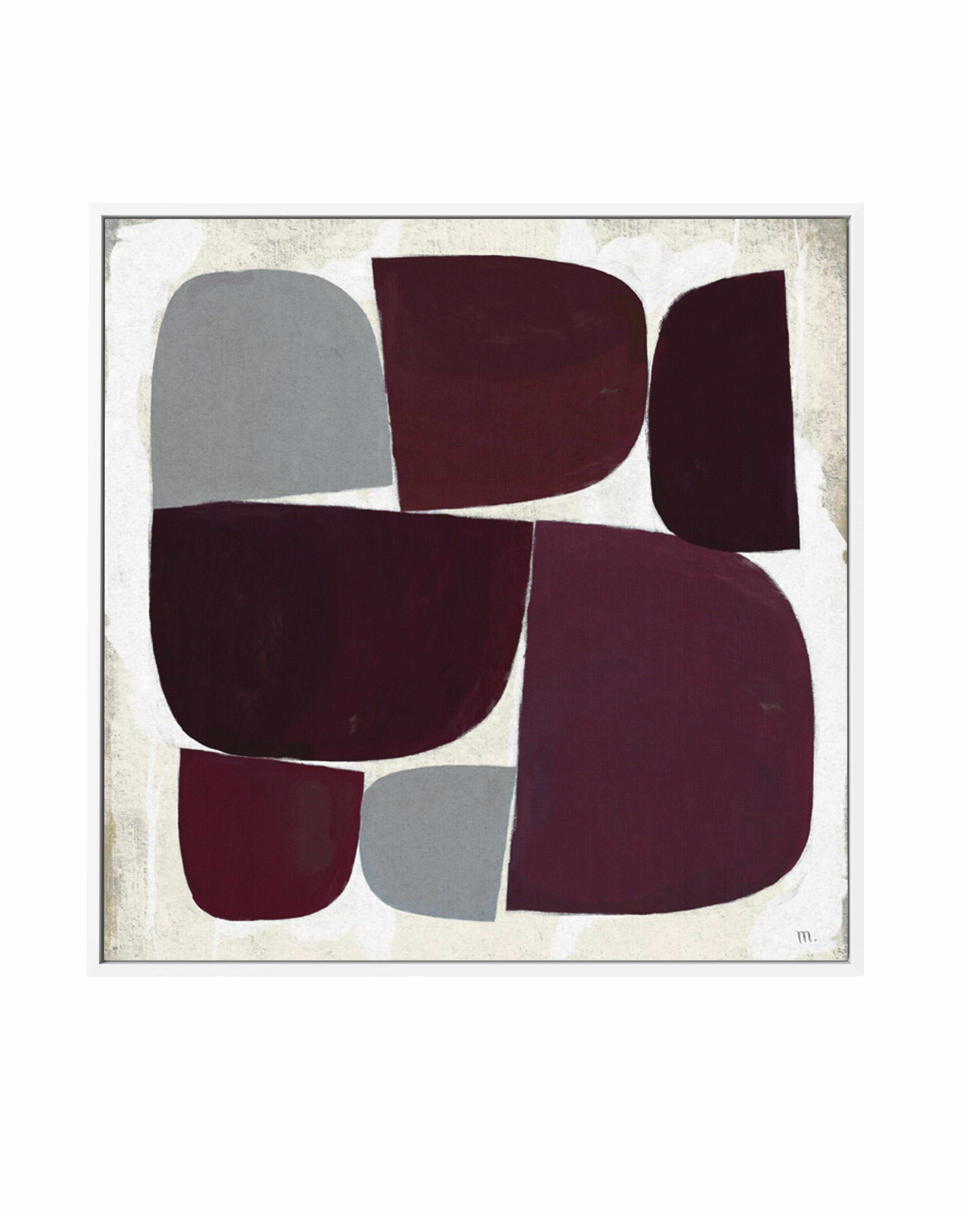 Burgundy Pebbles Copia by Marco Marella | Framed Canvas Art Print from Olive et Oriel where you can shop wallpaper and artworks online