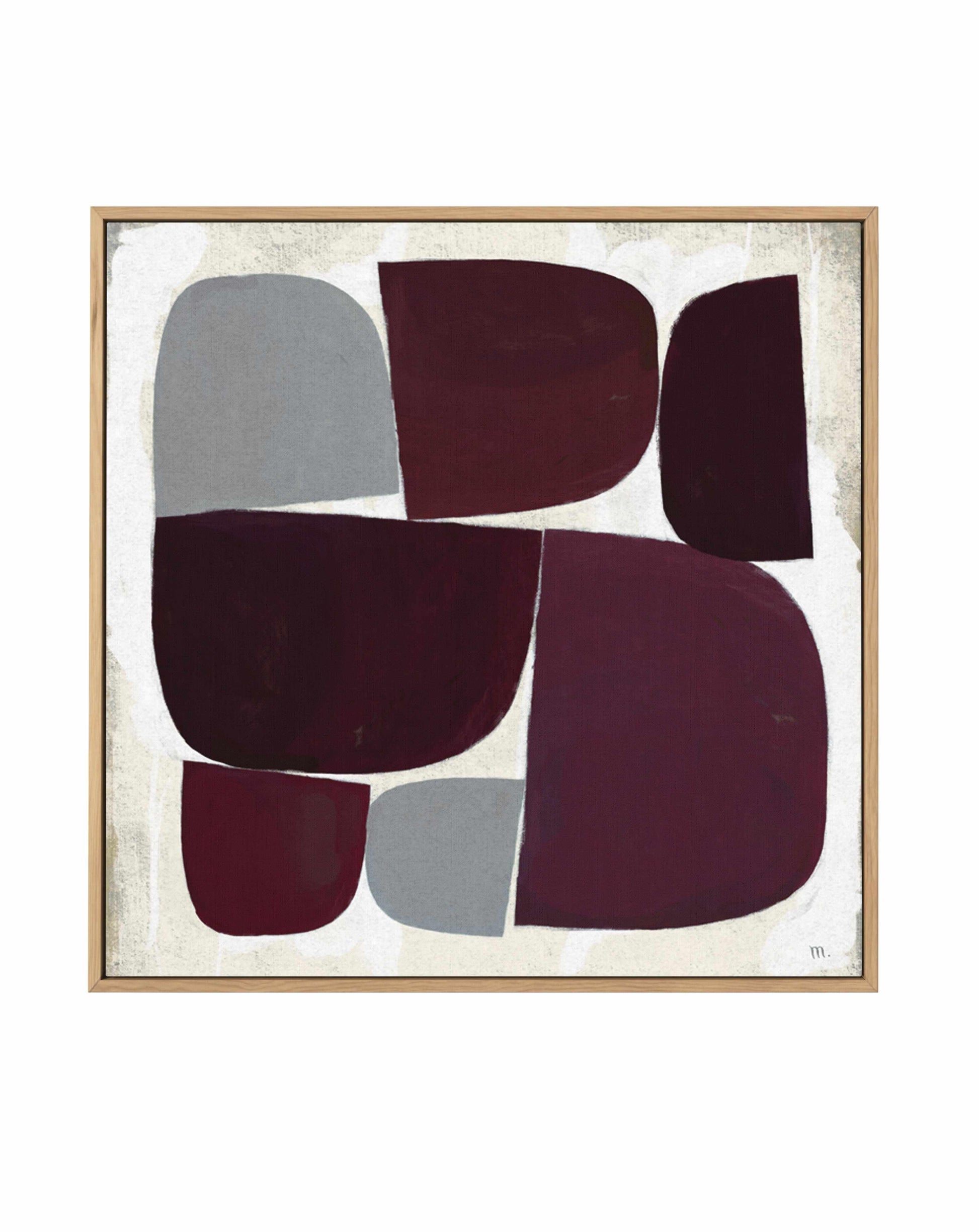 Burgundy Pebbles Copia by Marco Marella | Framed Canvas Art Print from Olive et Oriel where you can shop wallpaper and artworks online
