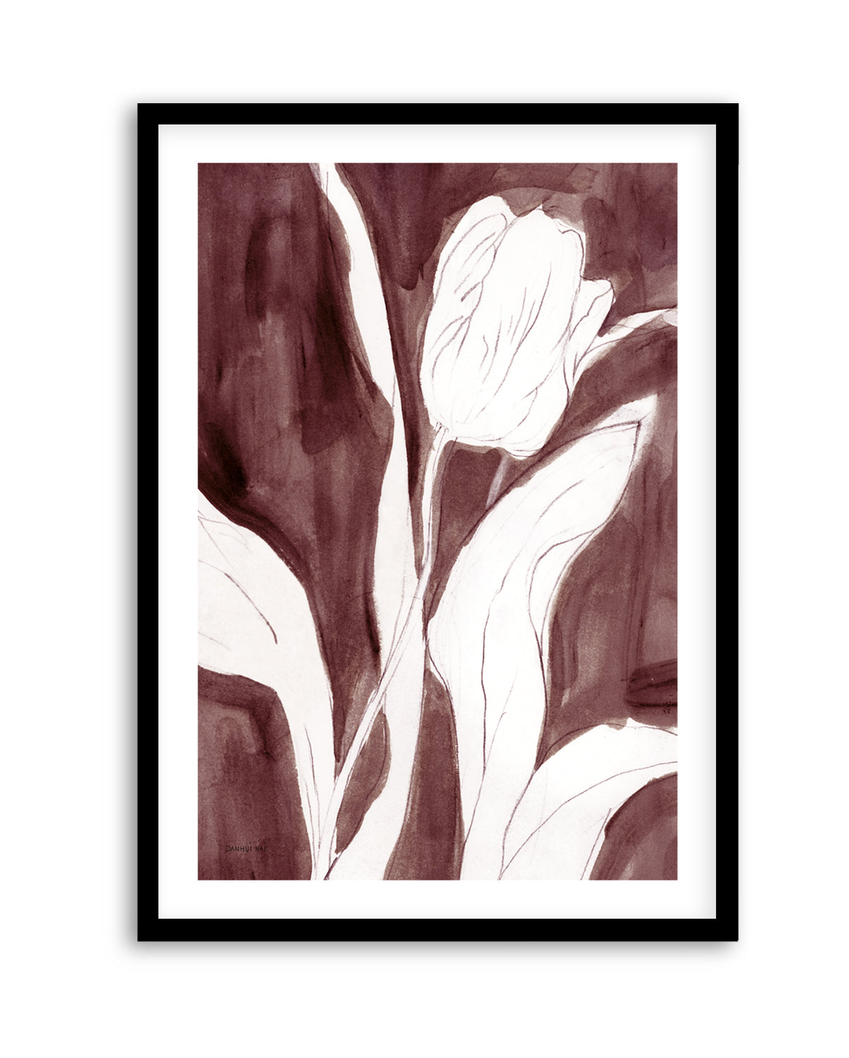 Burgundy Tulip Sketch II | Art Print