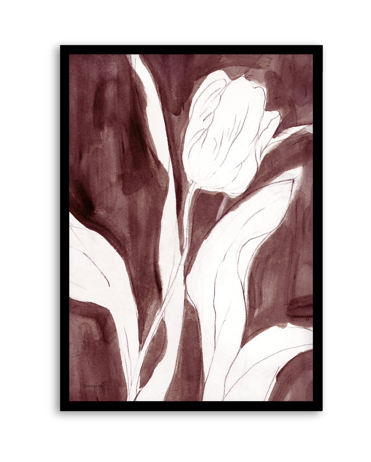 Burgundy Tulip Sketch II | Art Print