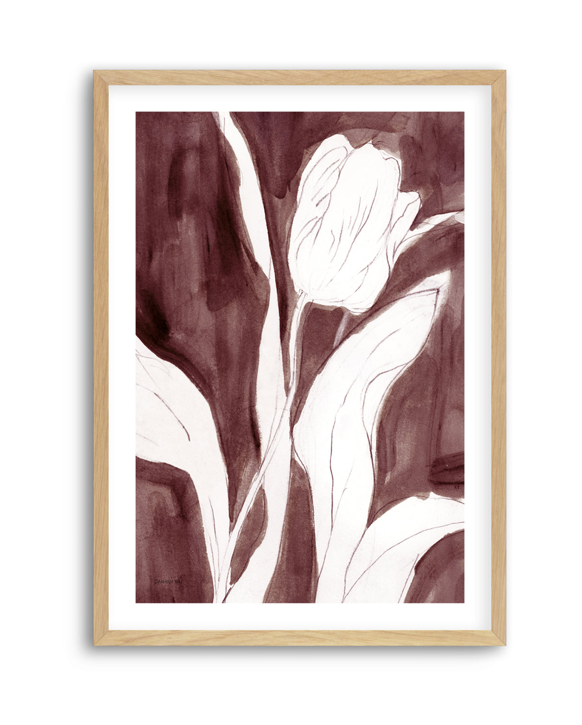 Burgundy Tulip Sketch II | Art Print