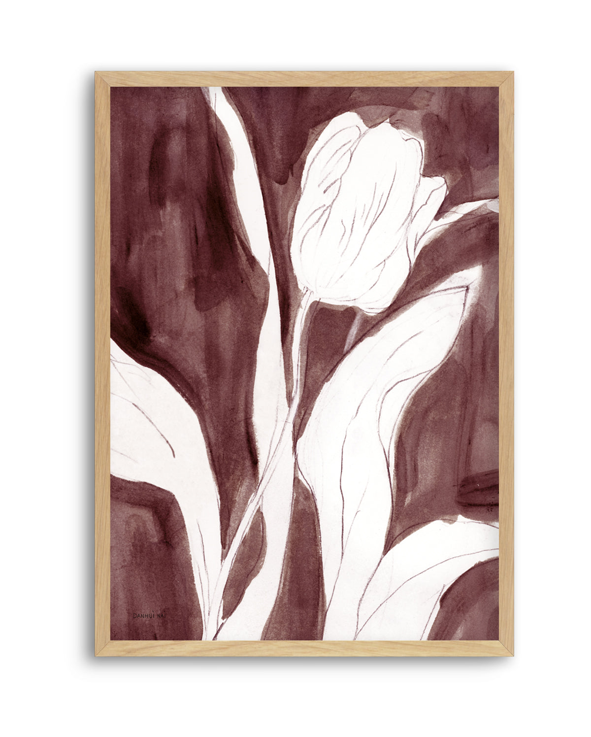 Burgundy Tulip Sketch II | Art Print