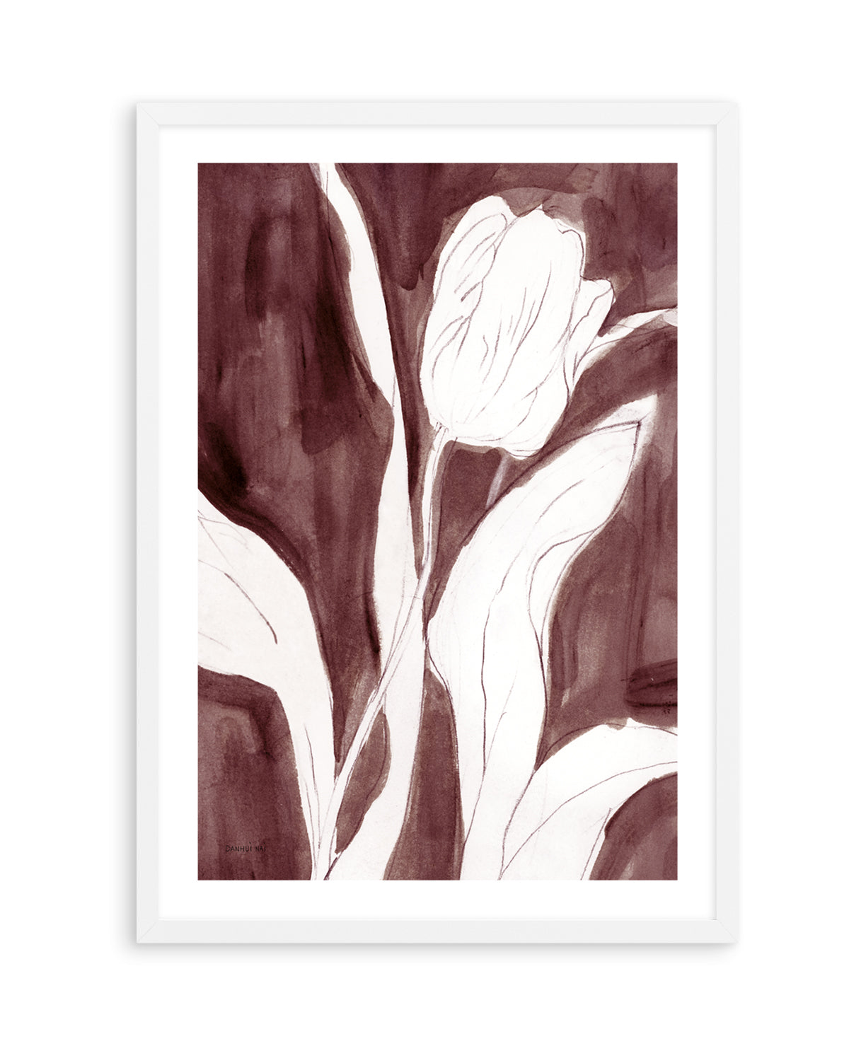 Burgundy Tulip Sketch II | Art Print