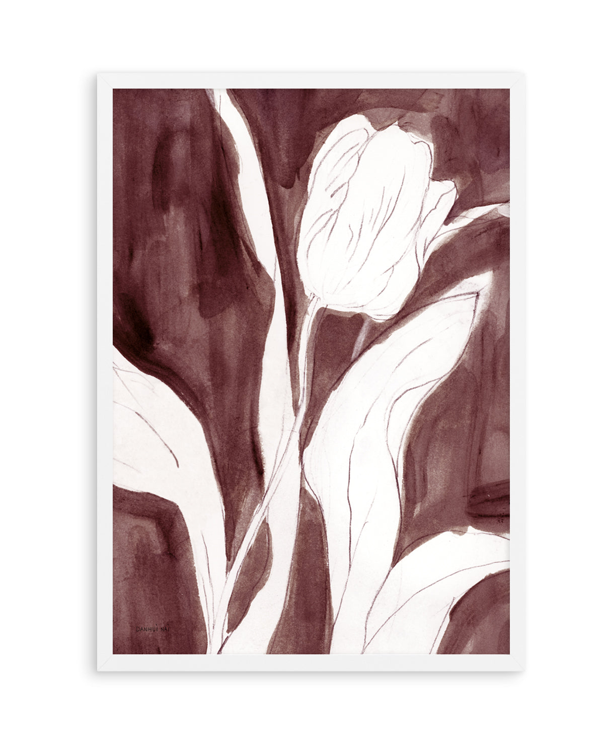Burgundy Tulip Sketch II | Art Print