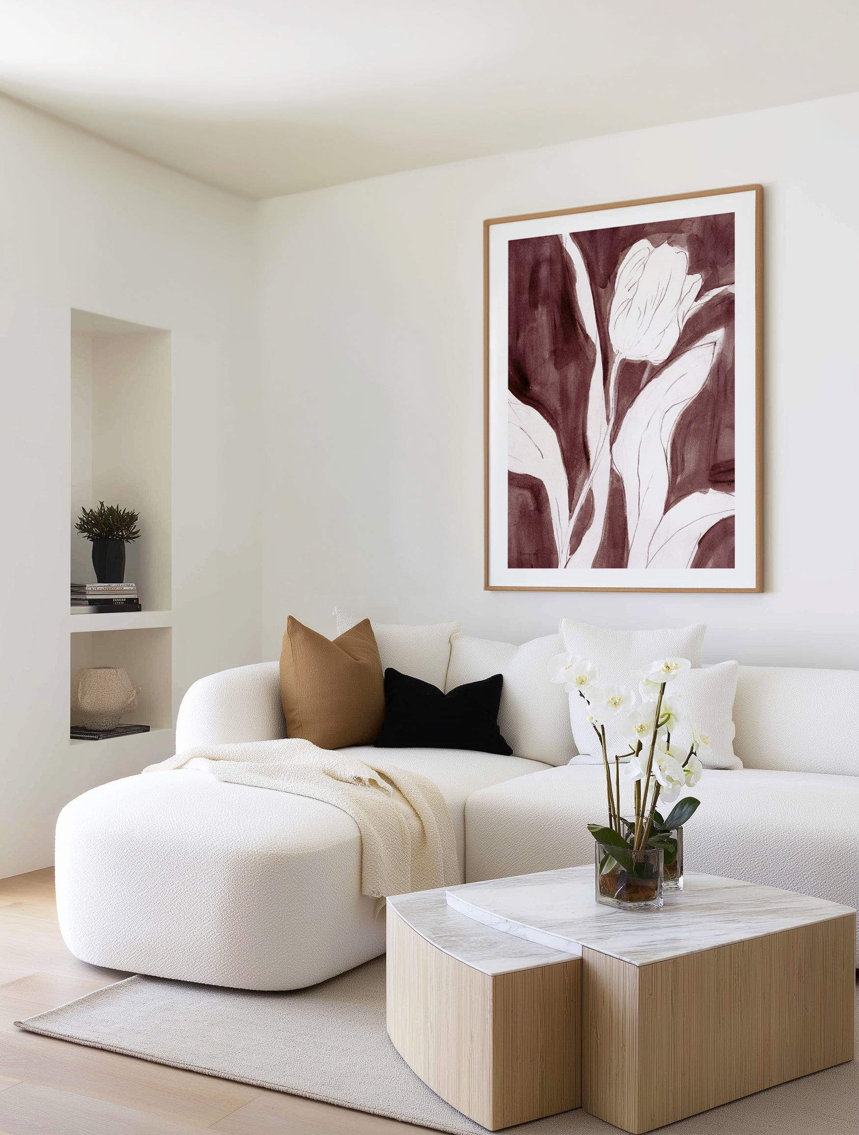 Burgundy Tulip Sketch II | Art Print