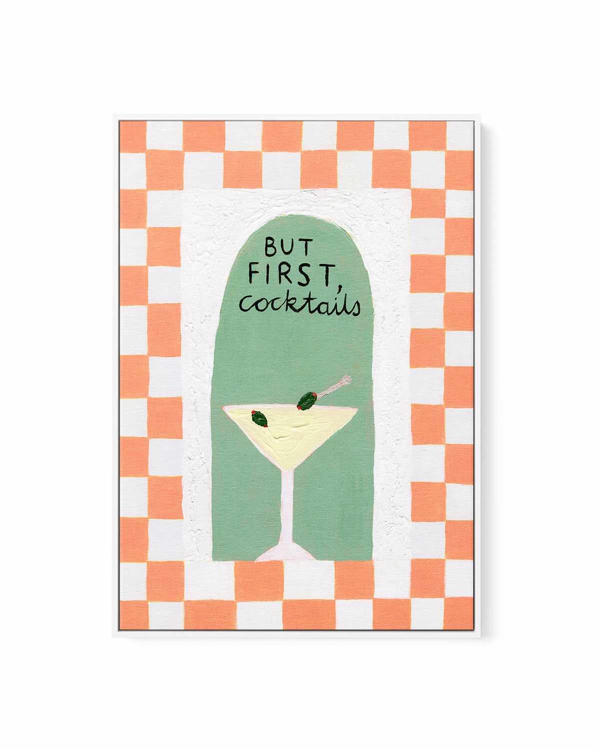 But First by Britney Turner | Framed Canvas Art Print