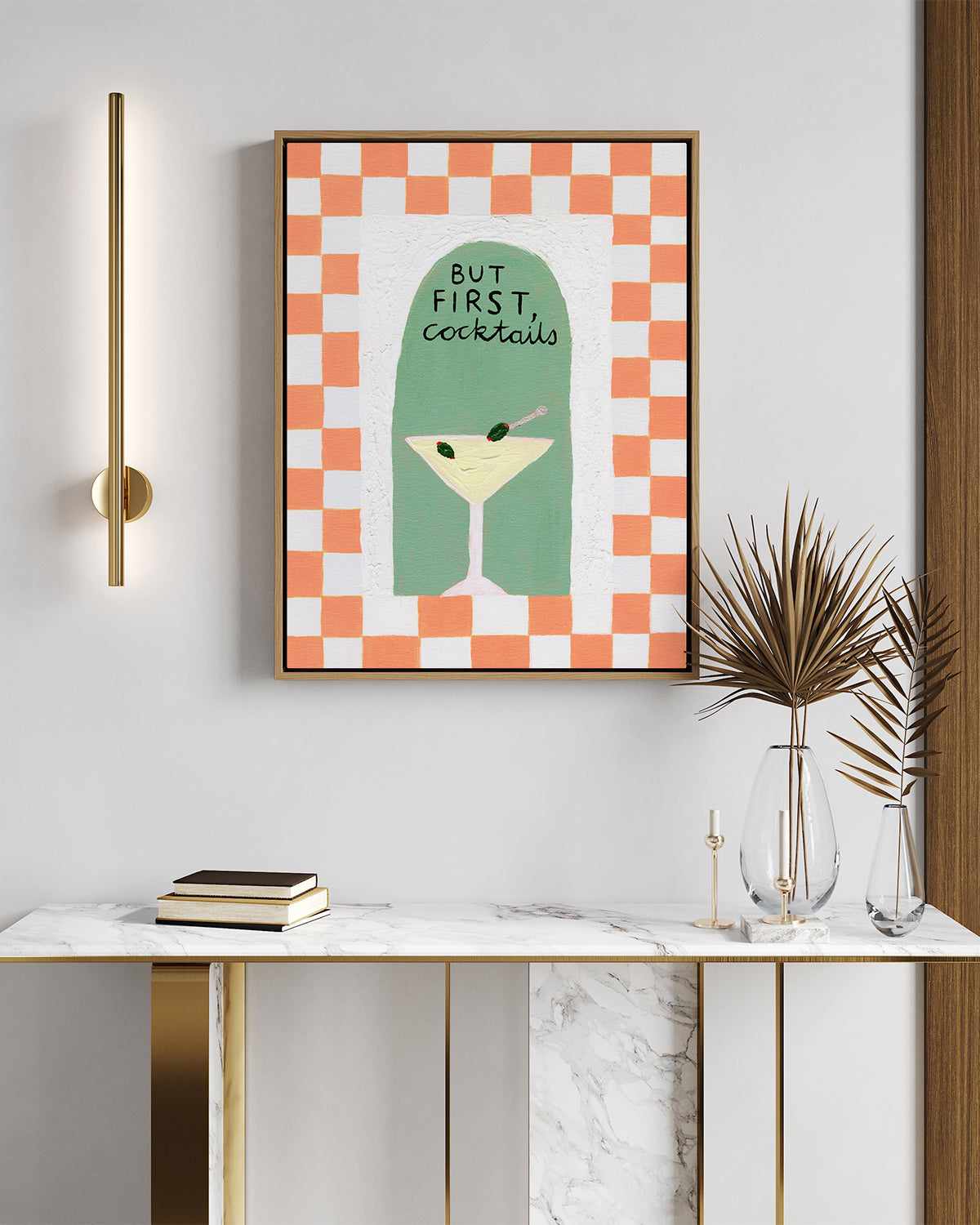 But First by Britney Turner | Framed Canvas Art Print