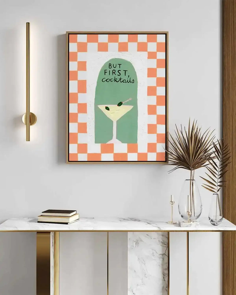 But First by Britney Turner | Framed Canvas Art Print from Olive et Oriel where you can shop wallpaper and artworks online