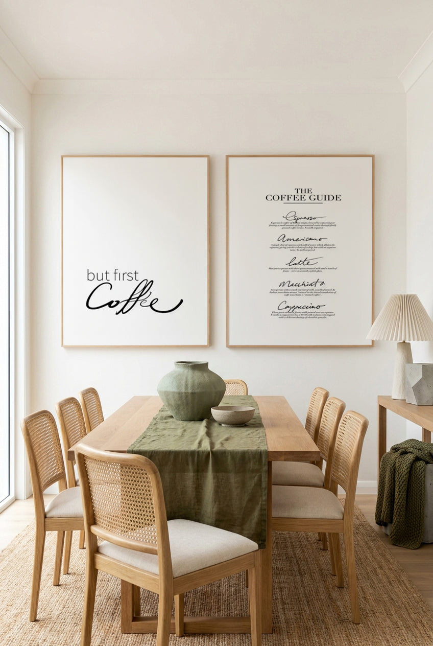 But First Coffee & The Coffee Guide Print Set of 2 | Matching Wall Art