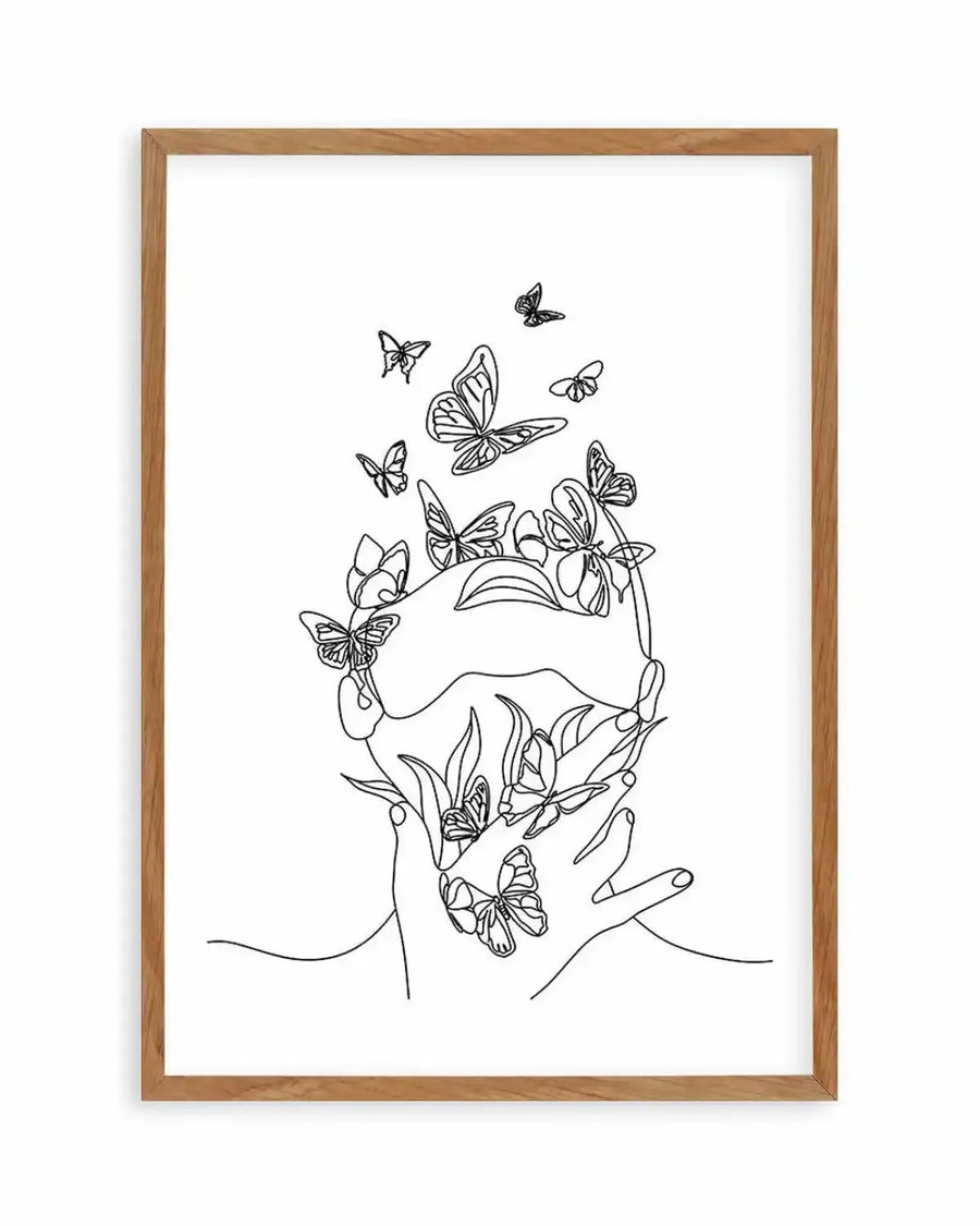 Butterfly Girl Art Print from Olive et Oriel where you can shop wallpaper and artworks online