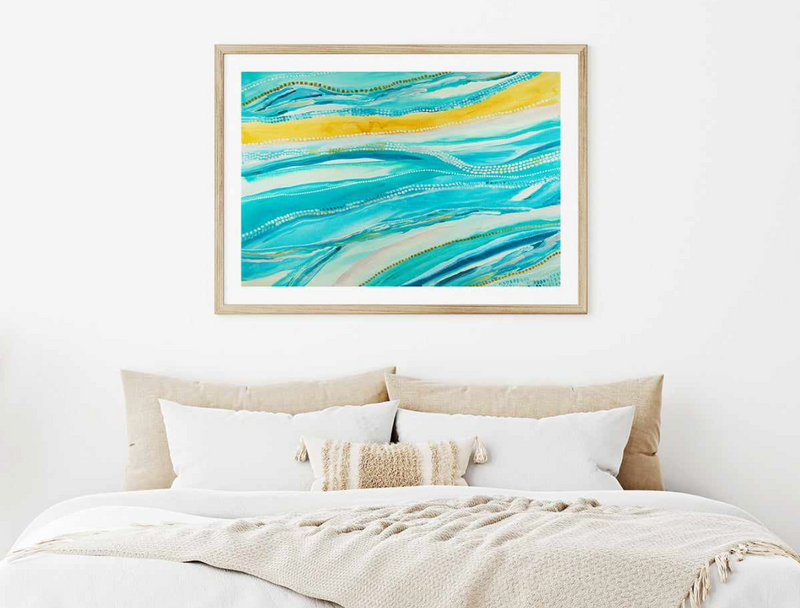 Shop Aqua Abstract Painting art prints with Olive et Oriel - Buy Aqua Abstract Painting wall art prints & extra large wall art or Gold canvas art for your home. Our modern contemporary artwork offers professional art print poster and framing services.