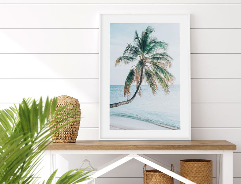 Buy coastal beach palm tree wall art prints online with Olive et Oriel