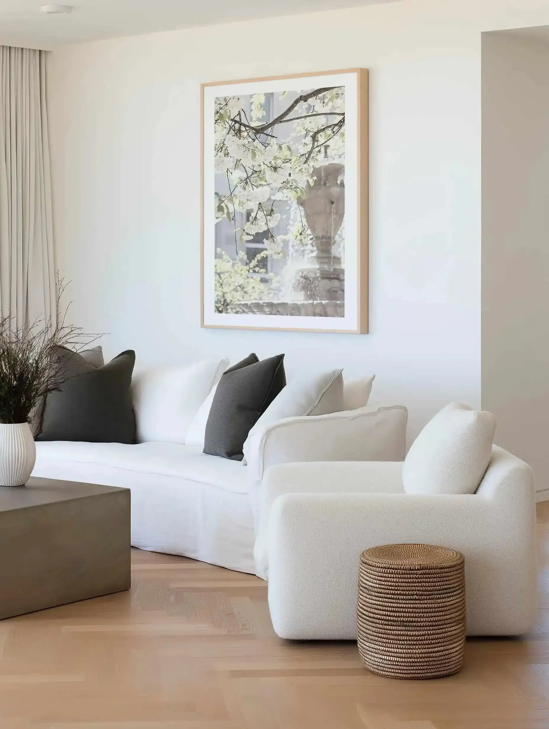 By The Fountain, London Art Print from Olive et Oriel where you can shop wallpaper and artworks online