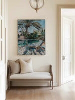 By the Pool, Los Angeles | Framed Canvas Art Print